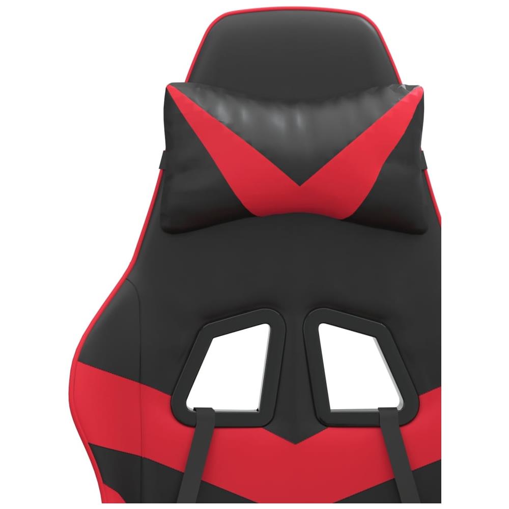 Sedia da Gaming Girevole Nera e Rossa in Similpelle - Foto 8