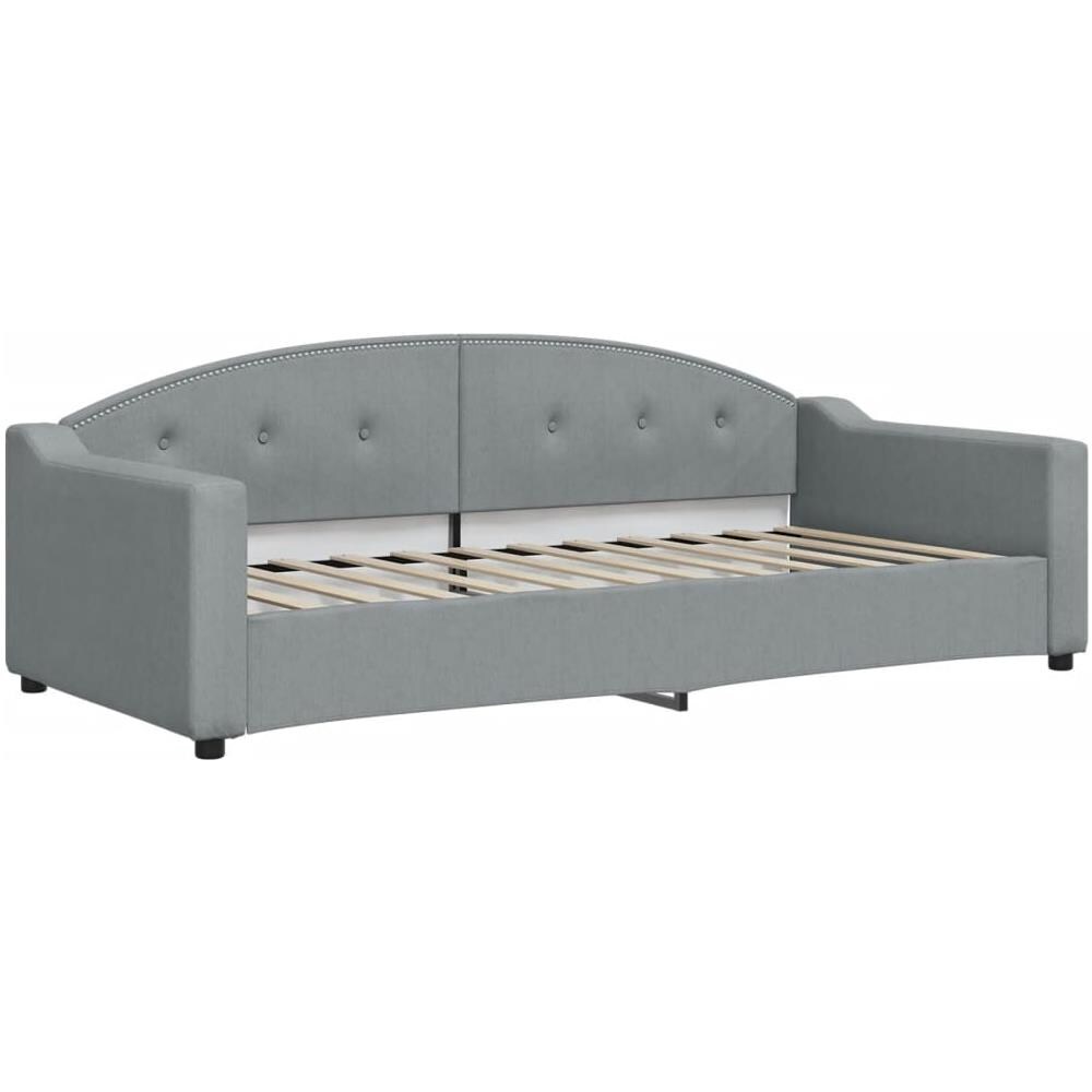 Letto Da Giorno Grigio Chiaro 90x200 Cm In Tessuto - Foto 1