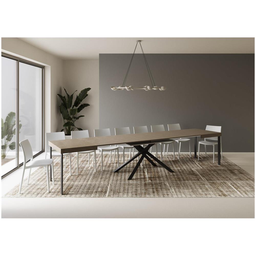 Tavolo allungabile 90x120/380 cm Karida tortora gambe antracite - Foto 4