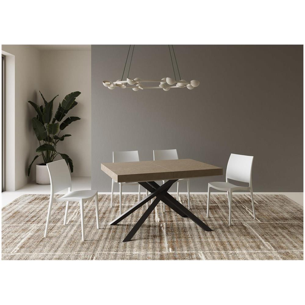 Tavolo allungabile 90x120/380 cm Karida tortora gambe antracite - Foto 2