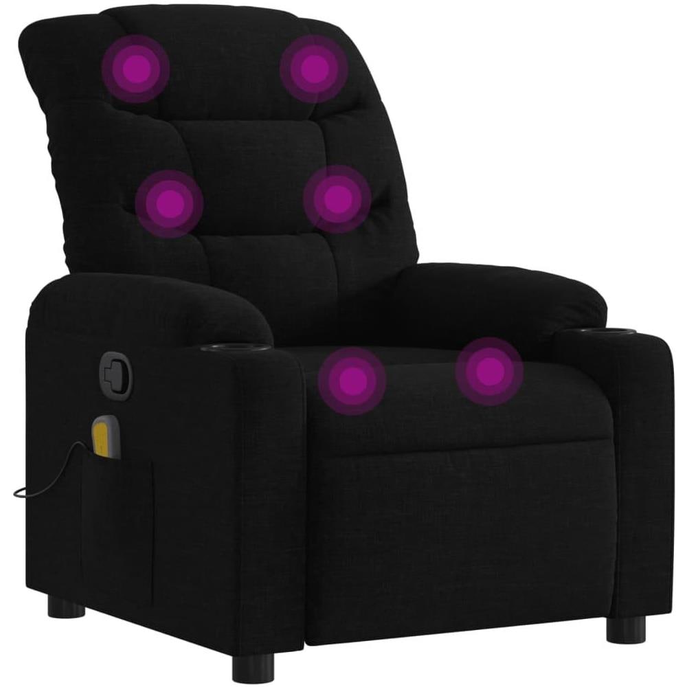 Poltrona Massaggiante Reclinabile Nera in Tessuto - Foto 1