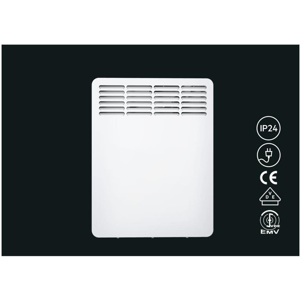 Casa Technik 236531parete Termoconvettore Wkl 505per Circa 5m, Riscaldamento 500w, 5-30gradi C, Da Appendere A Parete, Display Lcd, Timer Settimanale, Metallo, Colore: Bianco - Foto 2