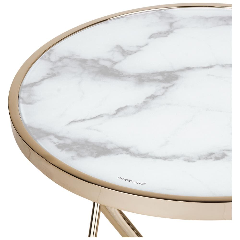 Tavolino Meridian Effetto Marmo Oro - Foto 2