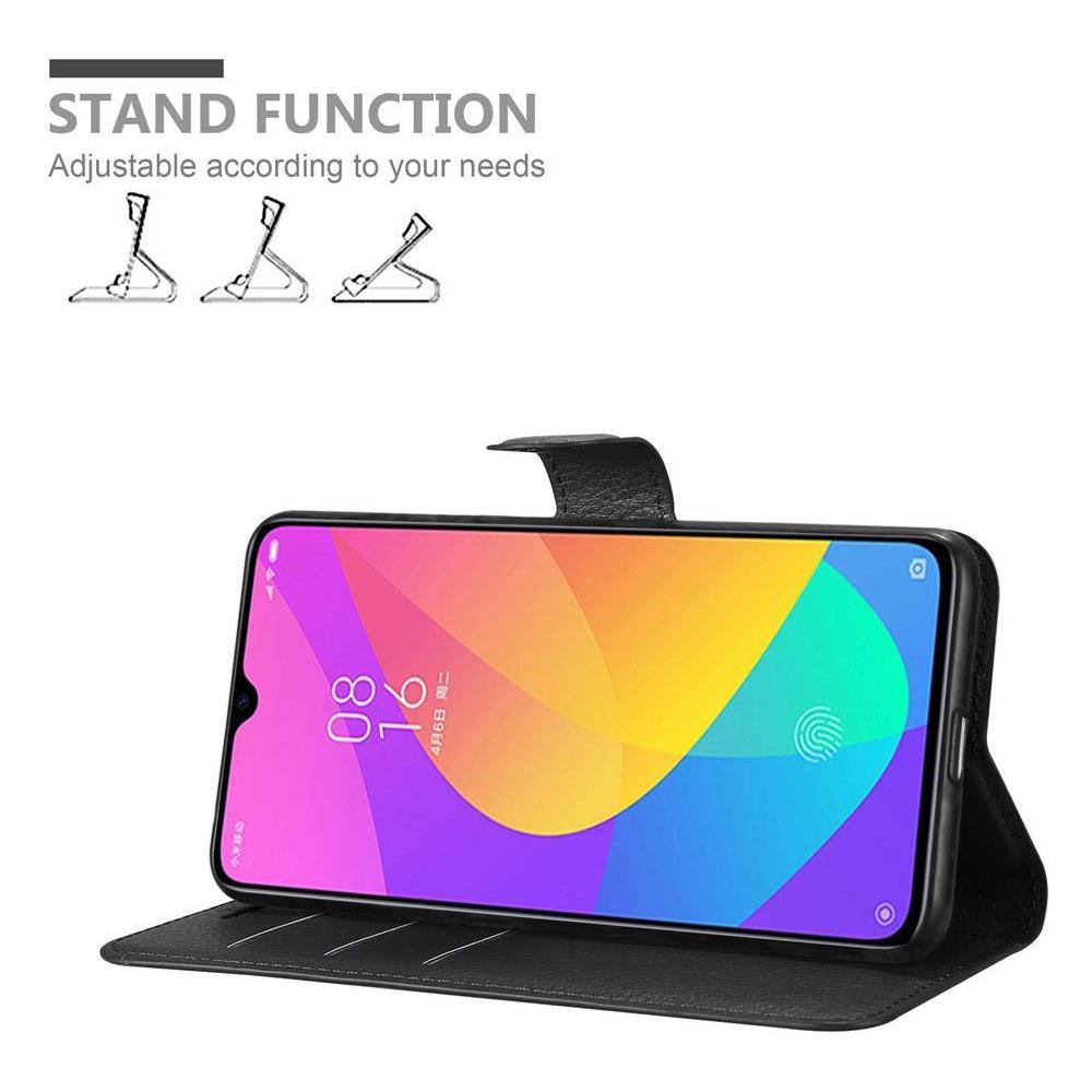 Custodia Compatibile Con Xiaomi Mi Cc9 In Nero Carbone - Coperchio Protettiva Con Chiusura Magnetica, Funzione Stand E Tasca Per Le Carte - Foto 2