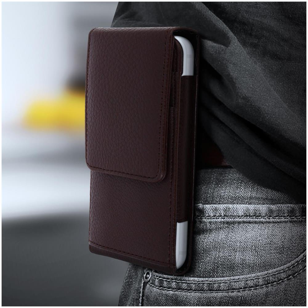Custodia Cintura Smartphone 4,7 Pollici Portaschede Attacco Clip Marrone - Foto 2