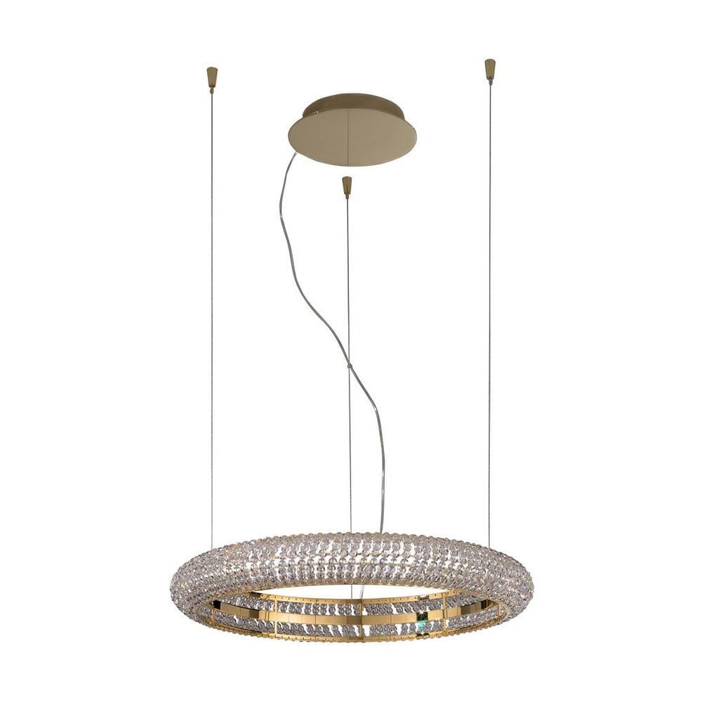 Lampada A Sospensione Cilindrica In Cristallo Di Design A Led Integrato Oro - Foto 1