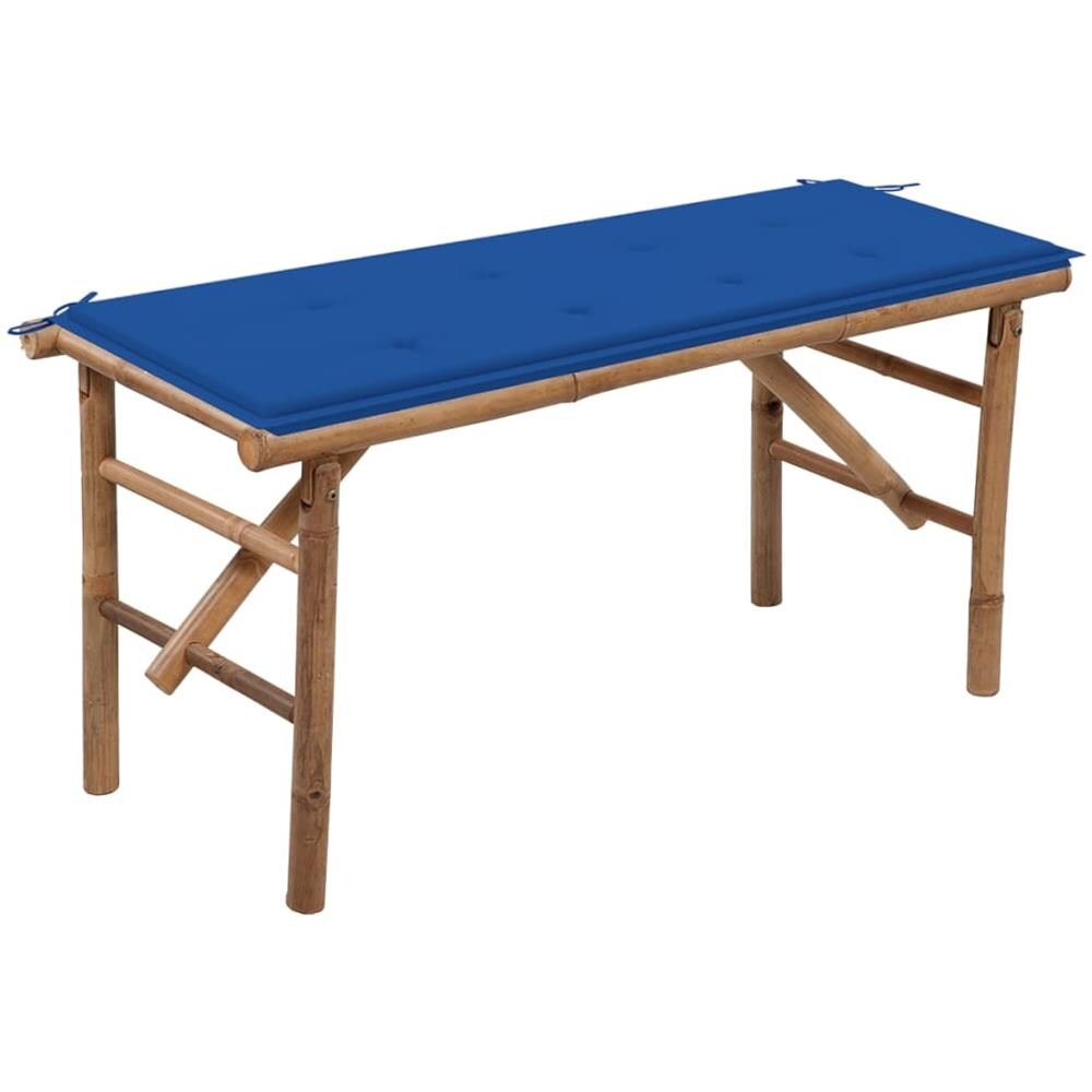 Panca Da Giardino Pieghevole Con Cuscino 118 Cm In Bamb? - Foto 1