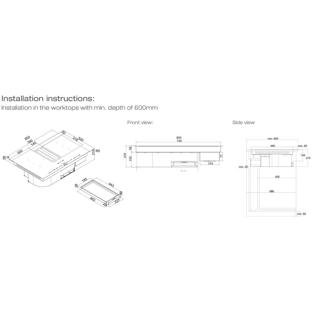 Piano Cottura 7110 FLOW IN PRO a Induzione 4 Zone Cottura da 60 cm + Cappa Filtrante Colore Nero - Foto 8