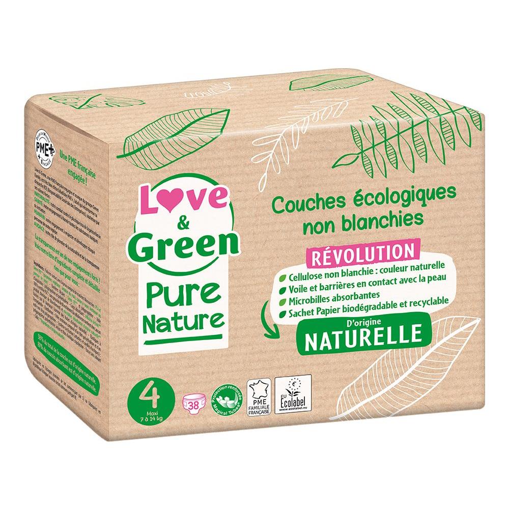 Pannolini Ipoallergenici Non Sbiancati Pure Nature - Certificati Ecolabel T4 X 38 (da 7 A 14 Chili)  - Foto 2