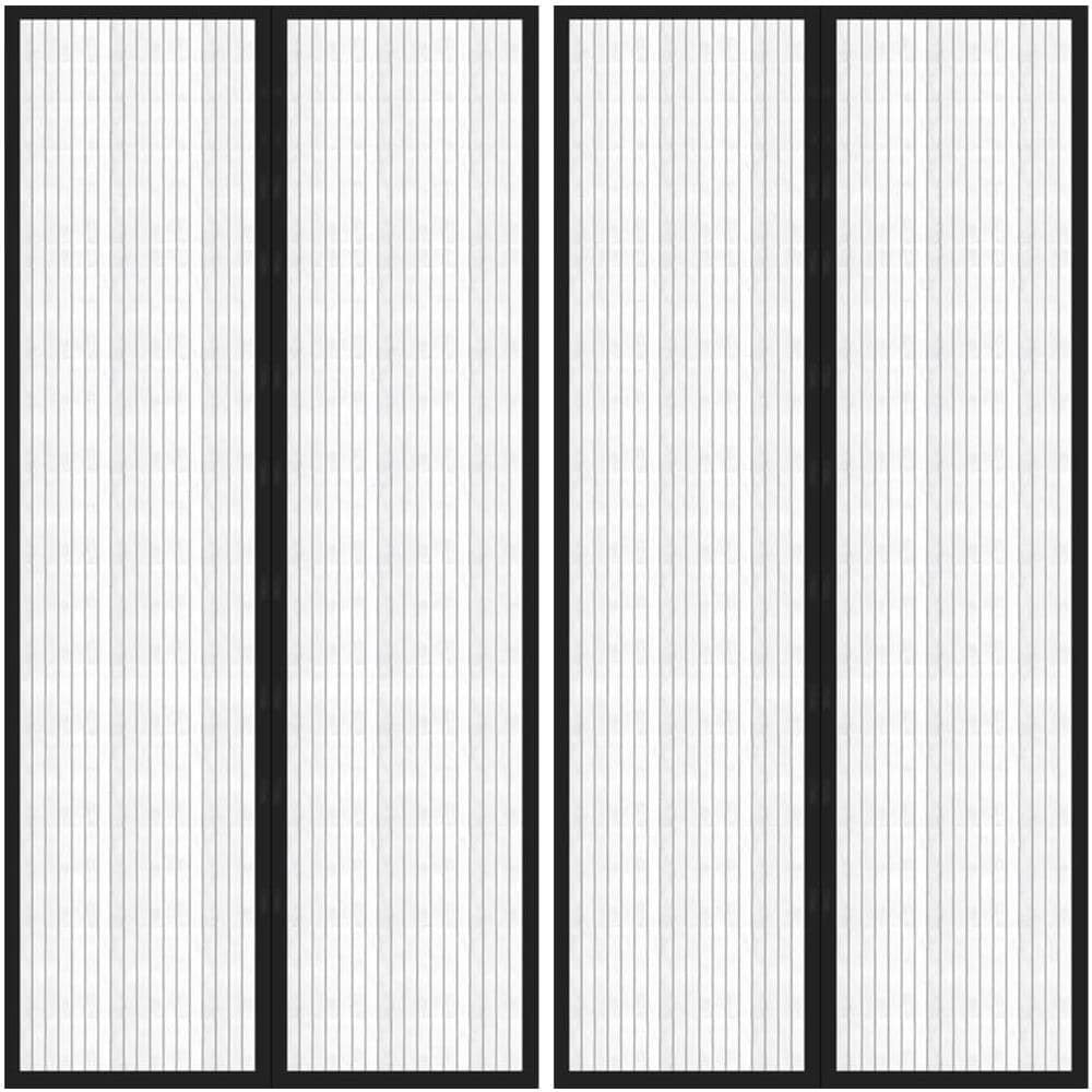 Tende Antimosche per Porta 2 pz con Magneti Nero 220x100cm - Foto 1
