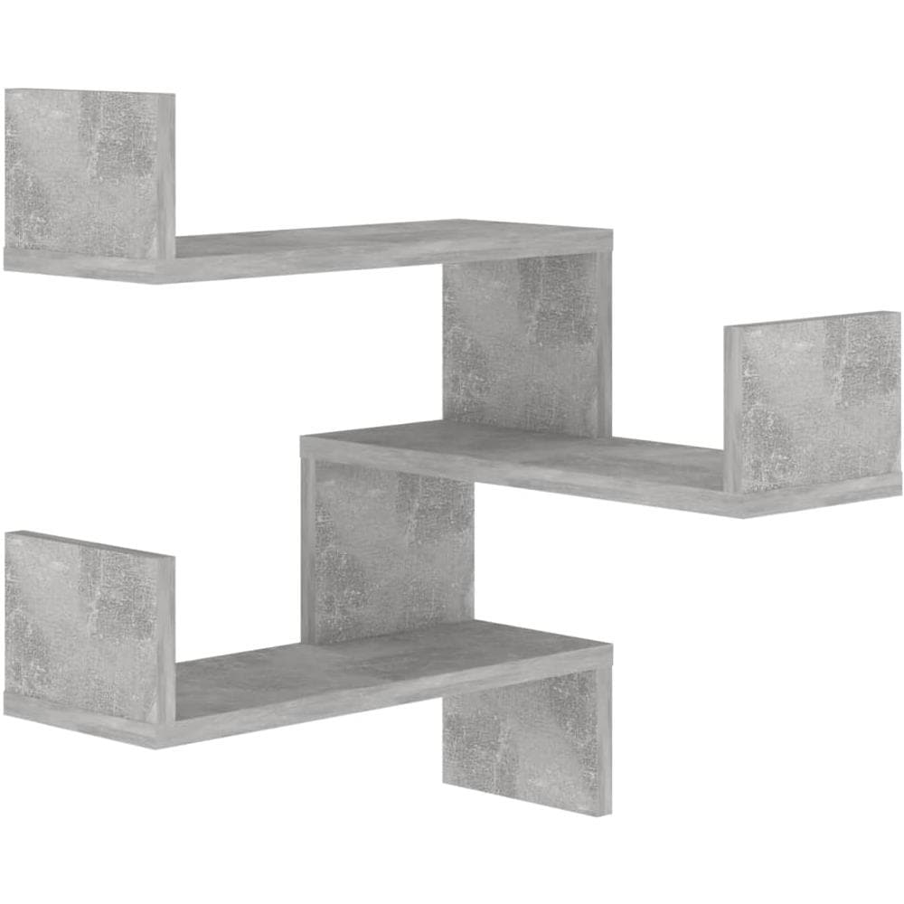 Scaffale Angolare a Muro Grigio Cemento 40x40x50 cm Multistrato - Foto 2