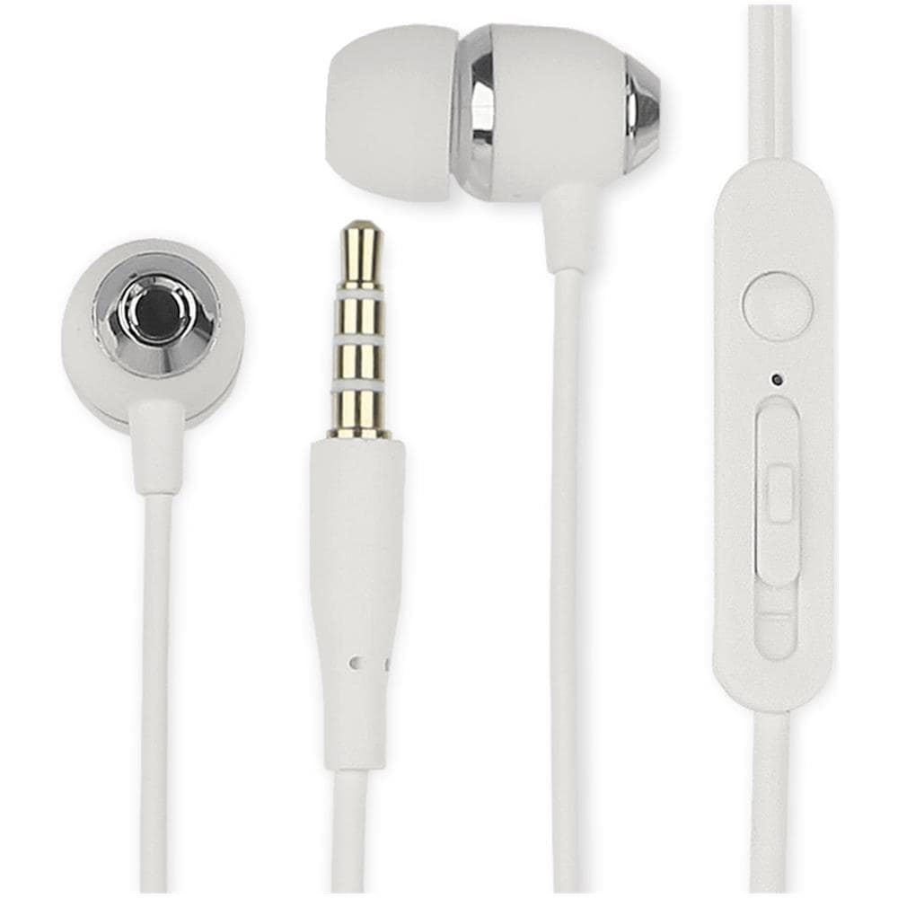 Cuffie Auricolari Audio 3.5 Mm Con Microfono Controllo Volume V5 Bianco - Foto 1