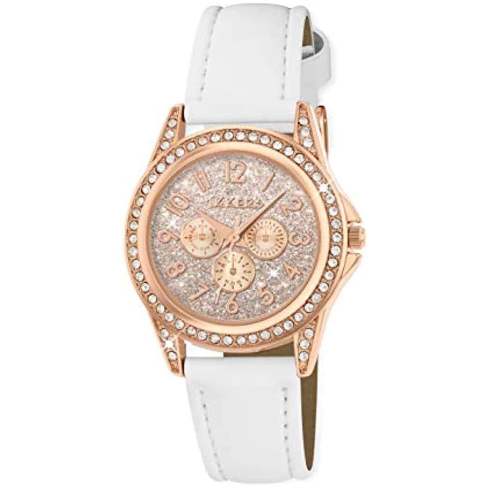 Girl Oro Rosa Orologio Al Quarzo Con Display Analogico E Cinturino In Similpelle Bianca Tk0129 - Foto 1