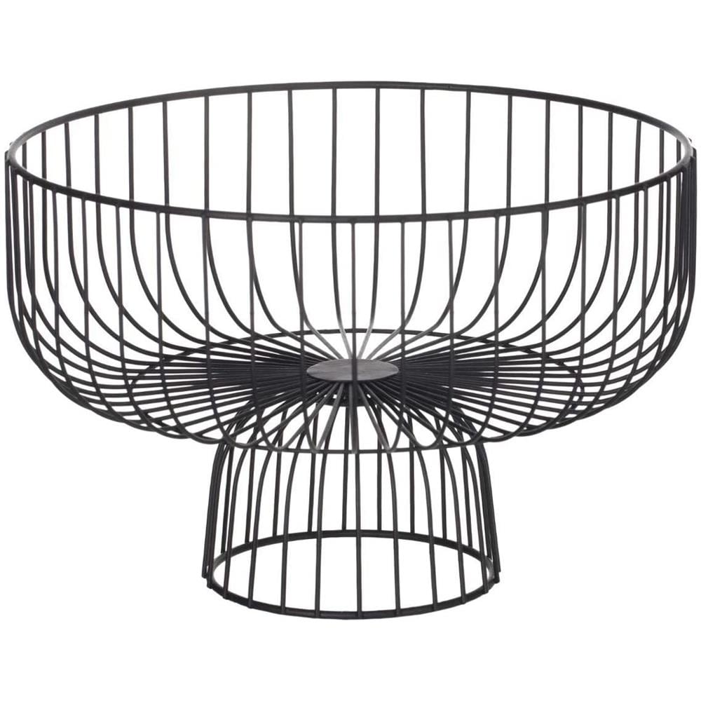 Cesto Di Frutta Con Base, Metallo, 28 Cm, Nero - Foto 1