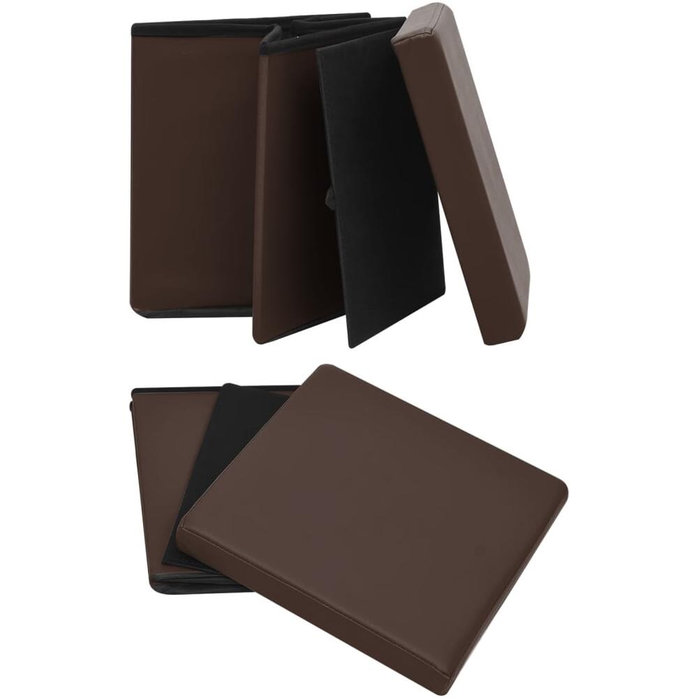 Sgabello Con Contenitore Pieghevole Marrone In Pvc - Foto 2