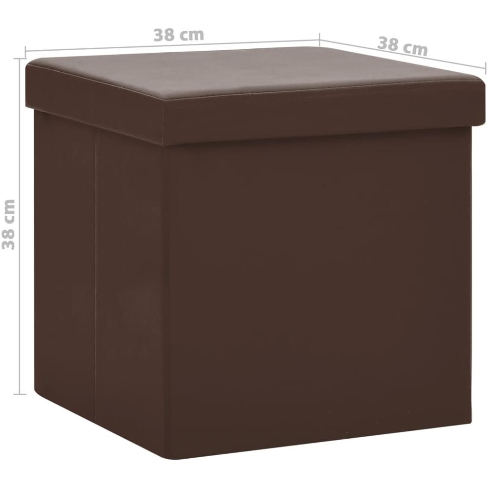 Sgabello Con Contenitore Pieghevole Marrone In Pvc - Foto 7