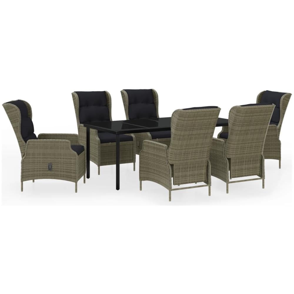 Set Mobili Da Pranzo Per Giardino 7 Pz Marrone - Foto 1