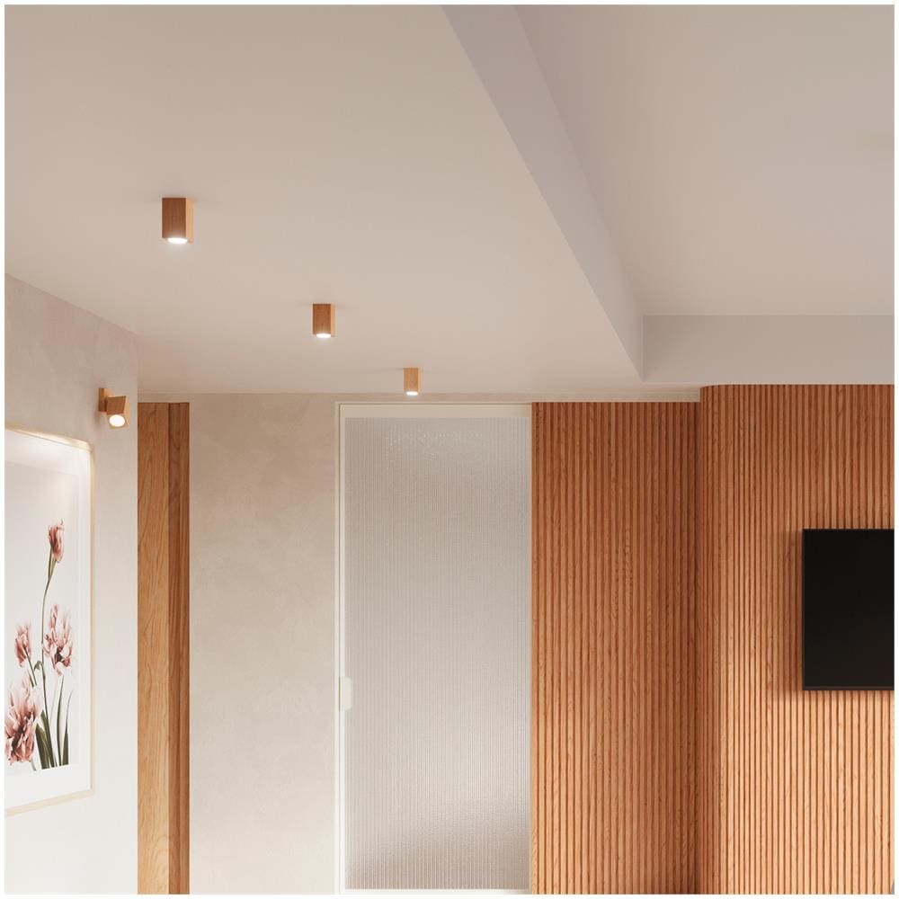 Applique Da Soffitto In Legno Keke 10 Legno 100xø60 Mm Legno - Foto 1