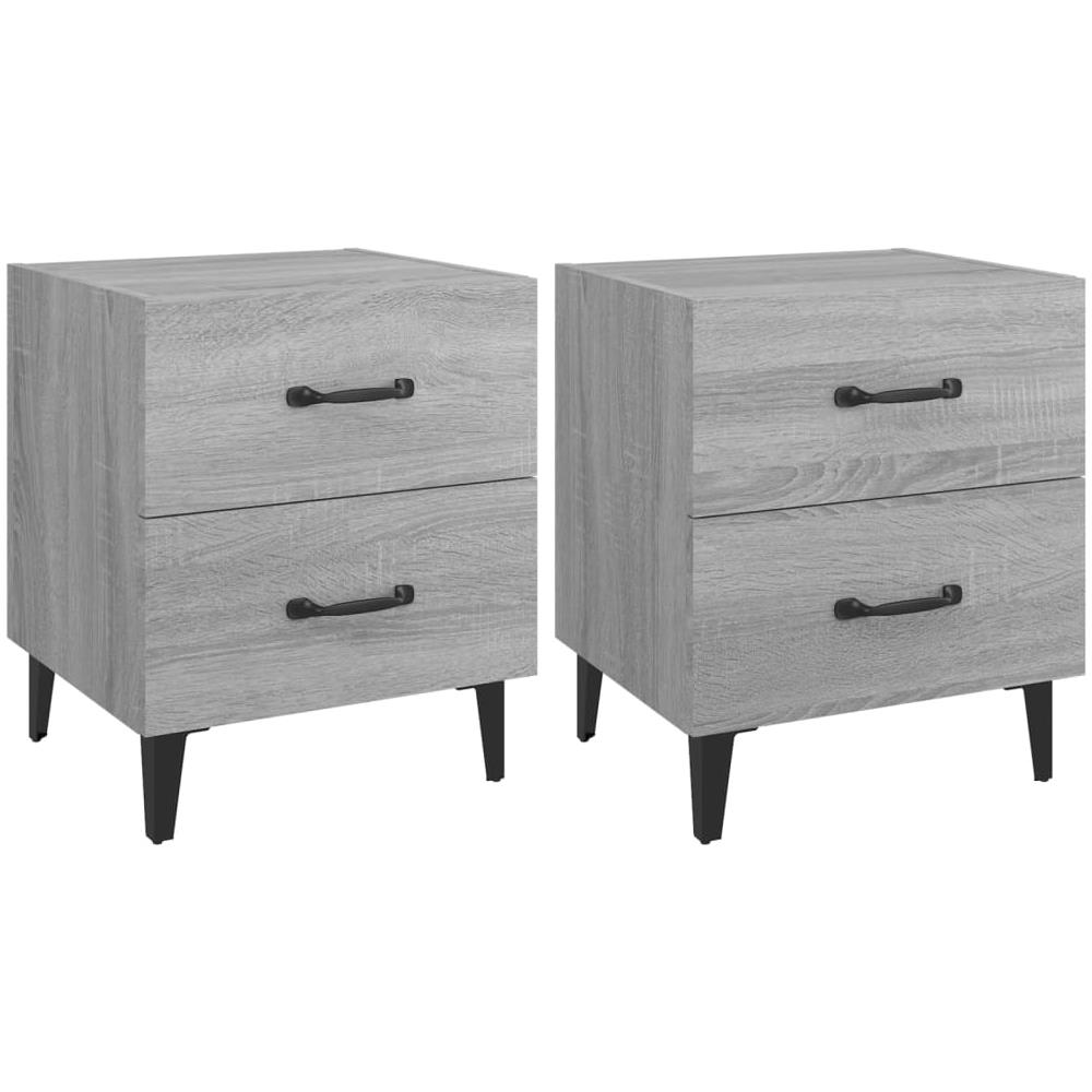 Comodini 2 Pz Grigio Sonoma 40x35x47,5 Cm - Foto 1