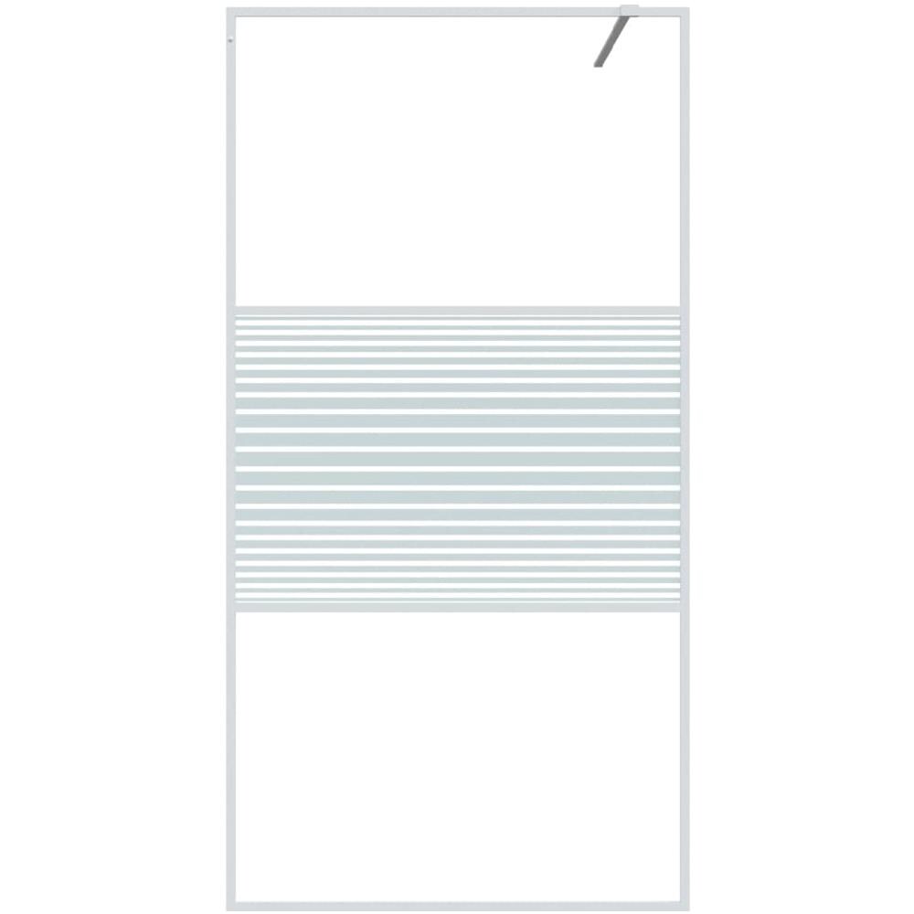 Parete Doccia Walk In Bianca 100x195 Cm Vetro Trasparente Esg - Foto 3