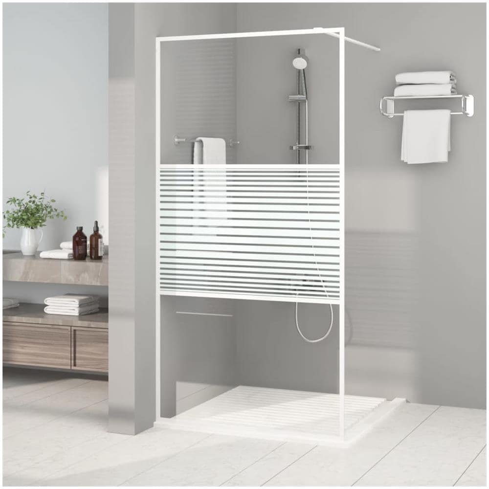 Parete Doccia Walk In Bianca 100x195 Cm Vetro Trasparente Esg - Foto 1