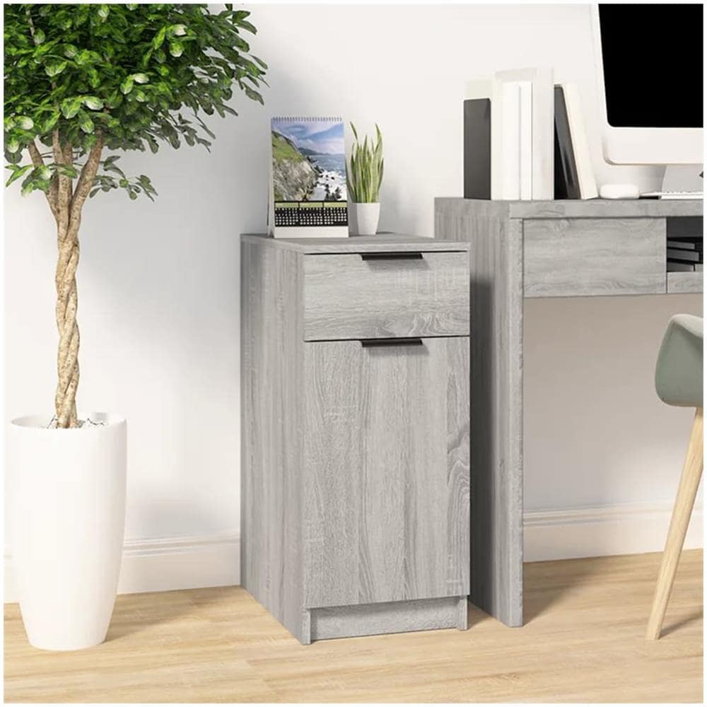 Armadietto Da Scrivania Grigio Sonoma 33,5x50x75 Cm Legno - Foto 1