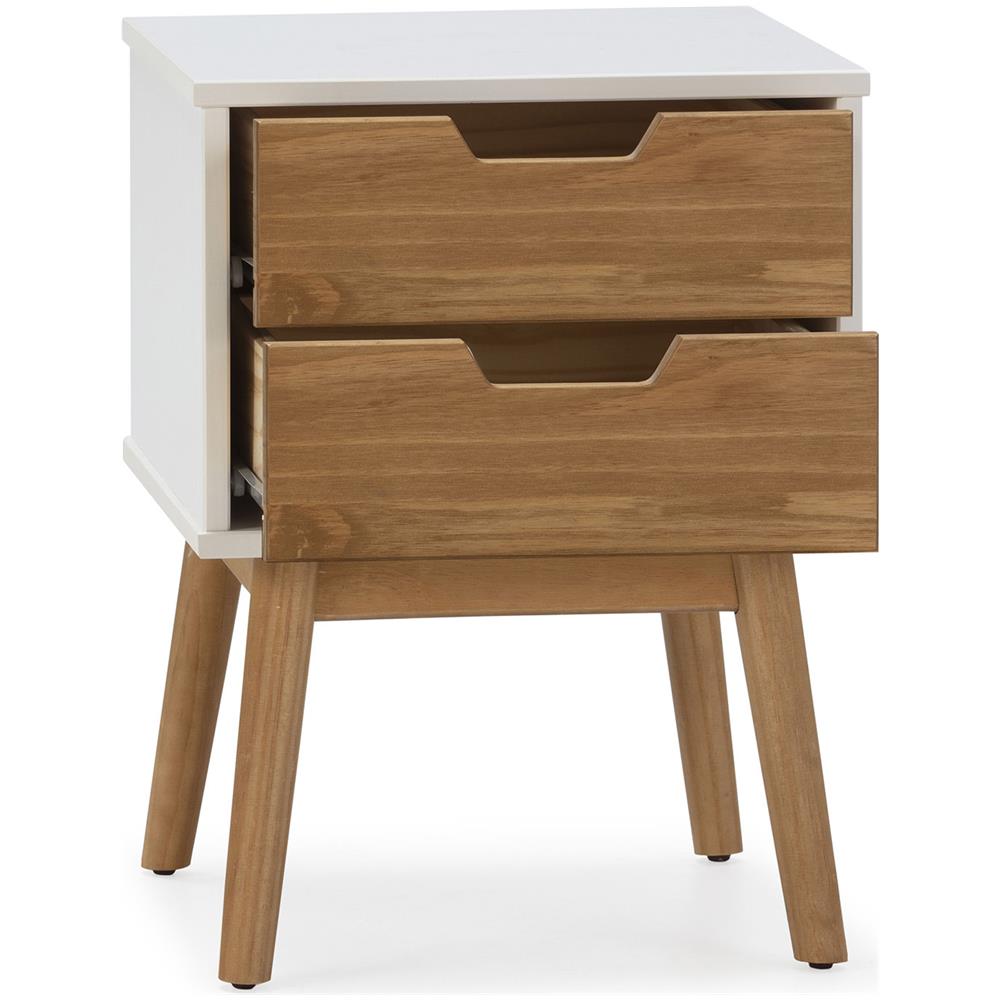 Comodino Baku 2 Cassetti Bianco /legno, Legno Massello - Foto 2