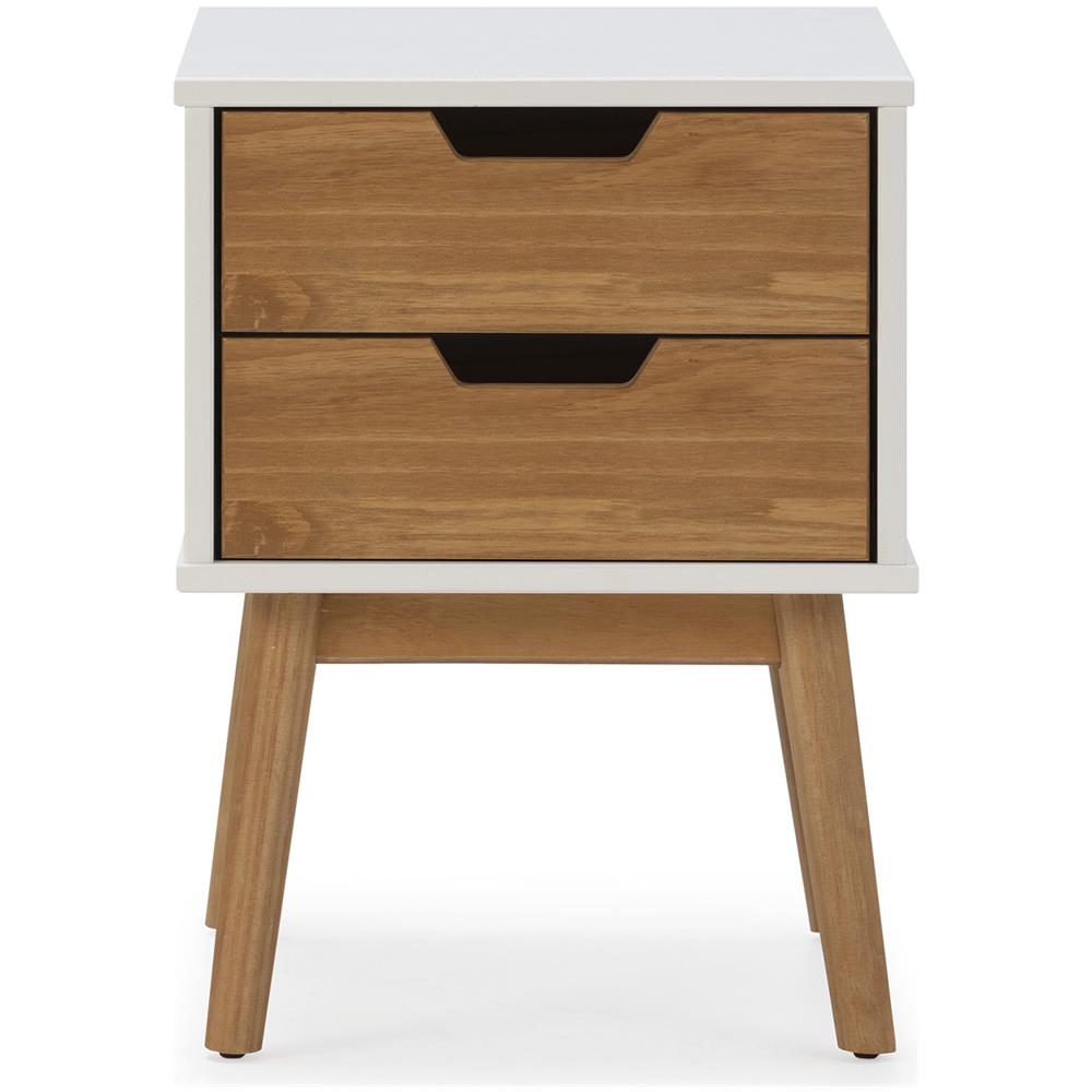 Comodino Baku 2 Cassetti Bianco /legno, Legno Massello - Foto 3