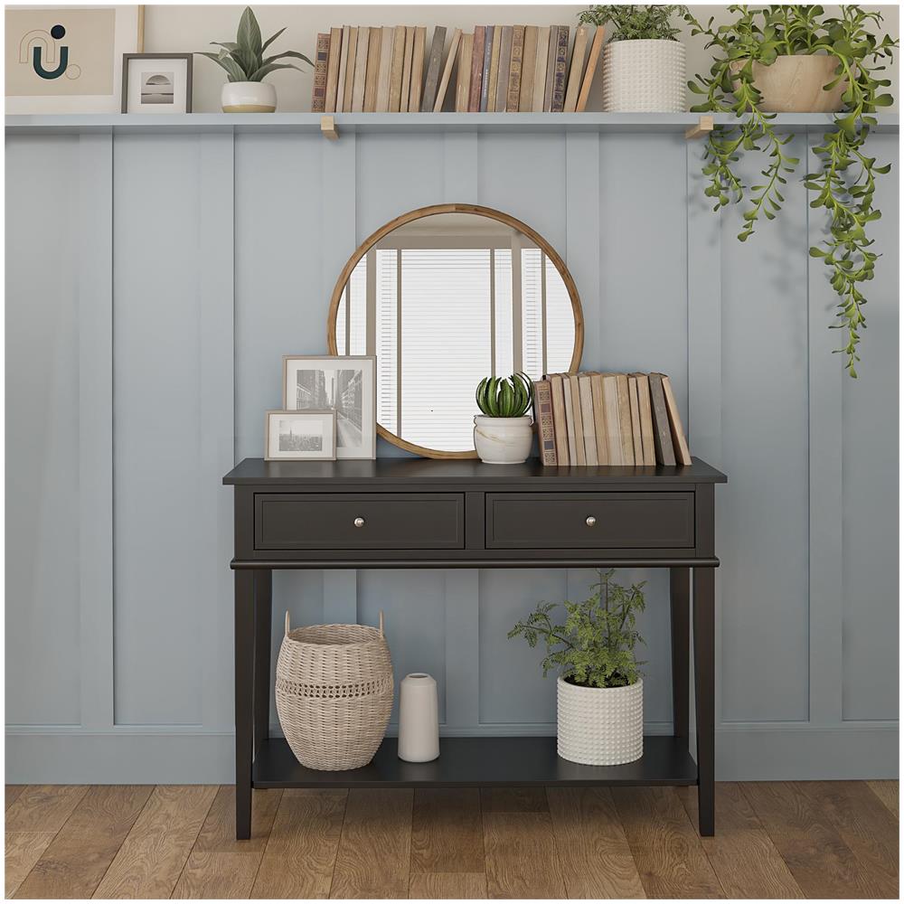 Franklin Consolle Con 2 Cassetti In Mdf Nero - Foto 7