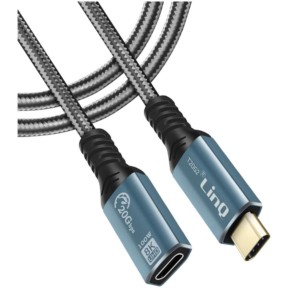 Cavo Prolunga Usb-c Carica 100w Video 8k Trasferimento 20gbps 2 Metri, Grigio - Foto 5