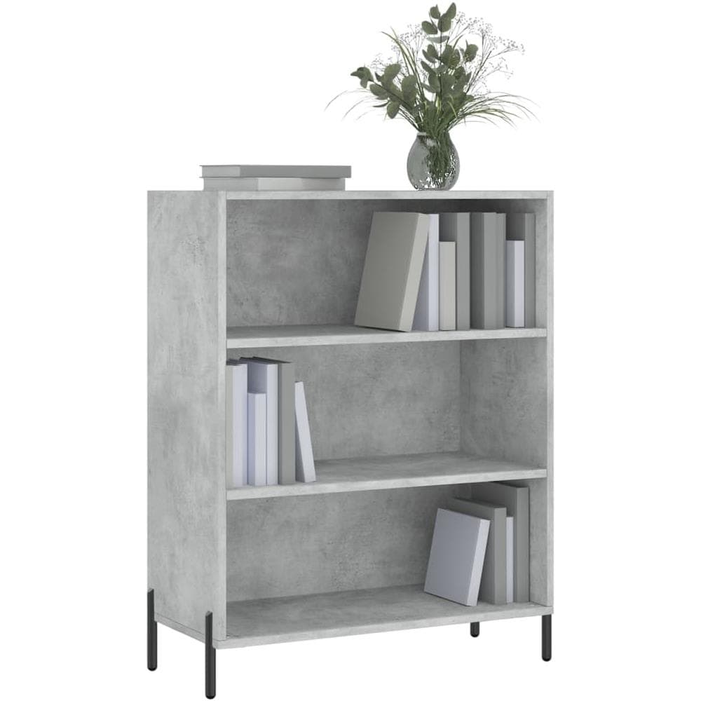 Scaffale Grigio Cemento 69,5x32,5x90 Cm In Legno Multistrato - Foto 3