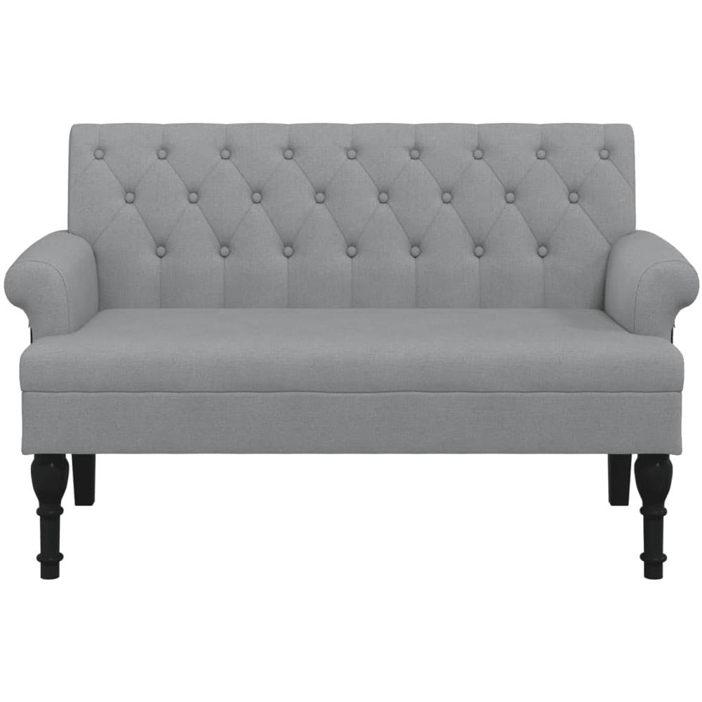 Panca Con Schienale Grigio Chiaro 120x62x75,5 Cm In Tessuto - Foto 3