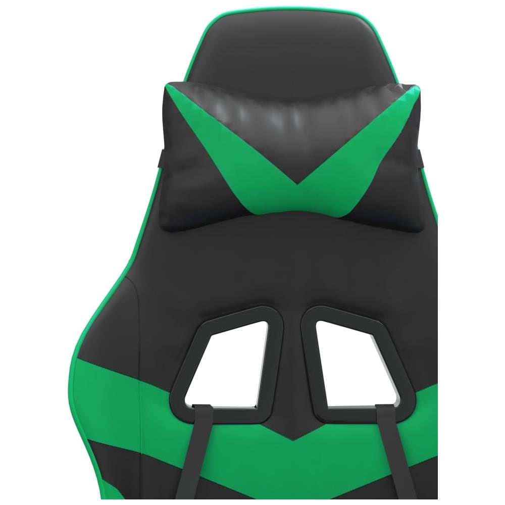 Sedia da Gaming Girevole Nera e Verde in Similpelle - Foto 8