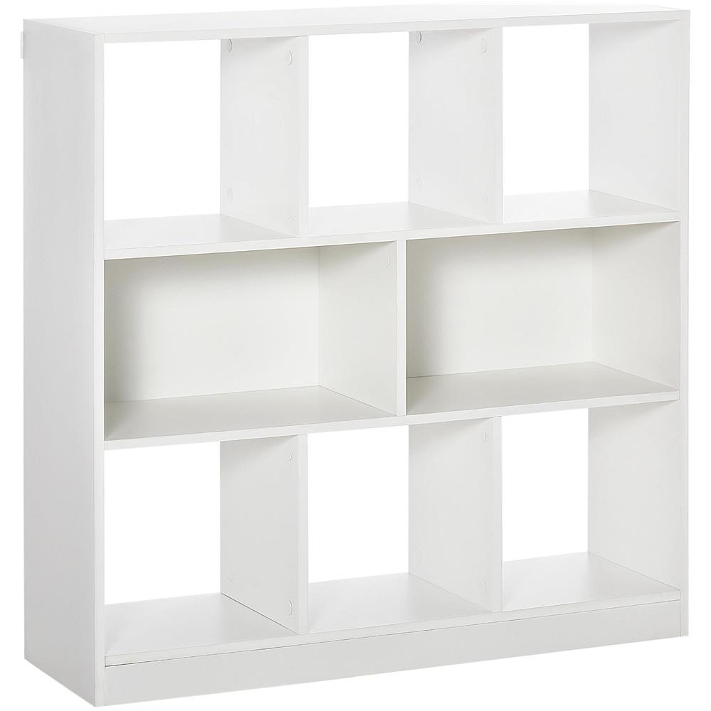 Mobile Libreria Portaoggetti a 3 Livelli e 8 Ripiani Totali, in MDF, 97.5x30x100 cm, Bianco - Foto 1