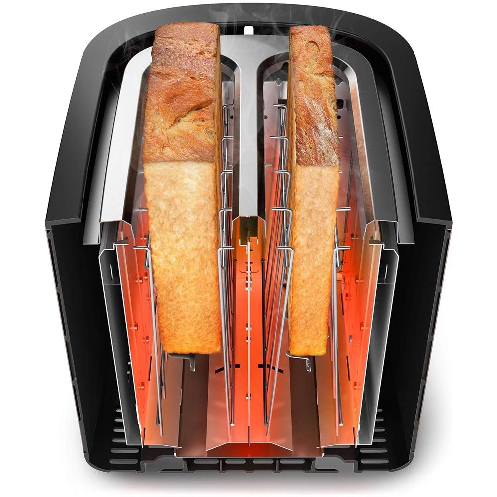 HD2650/90 Tostapane Viva Collection a 2 Fette Potenza 950 W Colore Nero / Acciaio inossidabile - Foto 5