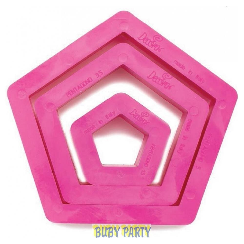 Set 3 tagliapasta pentagono 1,5-3,5-5h. 2,2cm - Foto 4