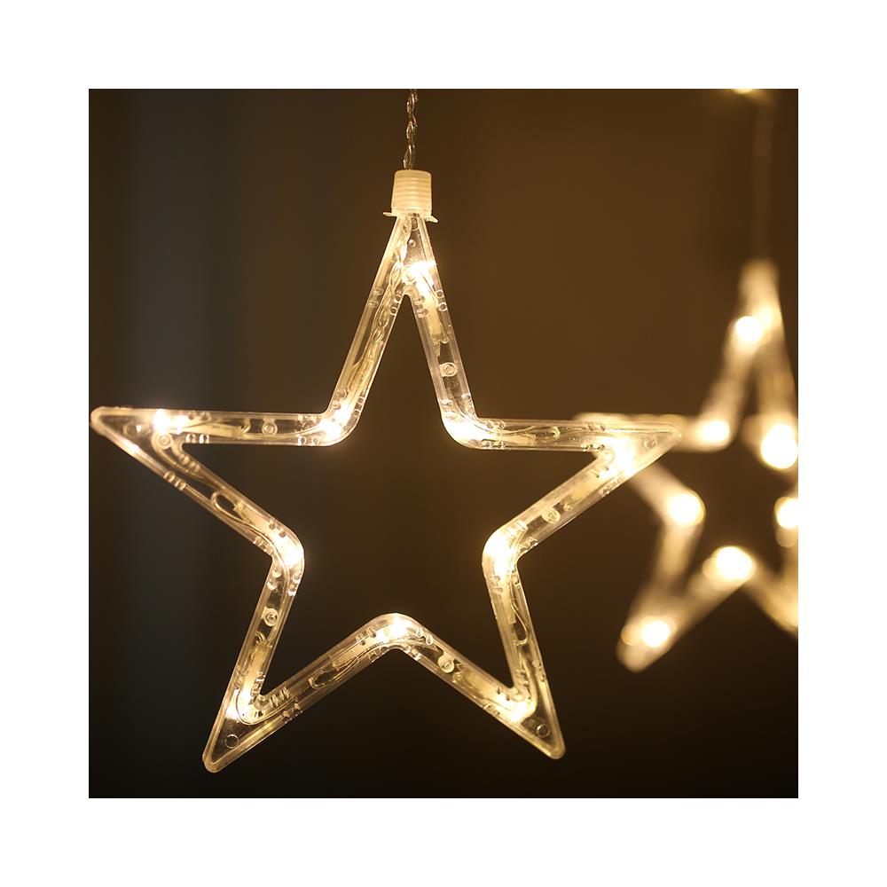 Catena Luminosa Con Sfere A Led 12 Stelle 138 Luci Tenda A Stella 8 Modalit? Per Interni Ed Esterni Impermeabile Decorazione Per Natale Feste Rame - Foto 2
