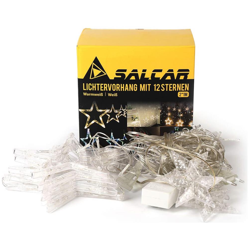 Catena Luminosa Con Sfere A Led 12 Stelle 138 Luci Tenda A Stella 8 Modalit? Per Interni Ed Esterni Impermeabile Decorazione Per Natale Feste Rame - Foto 3