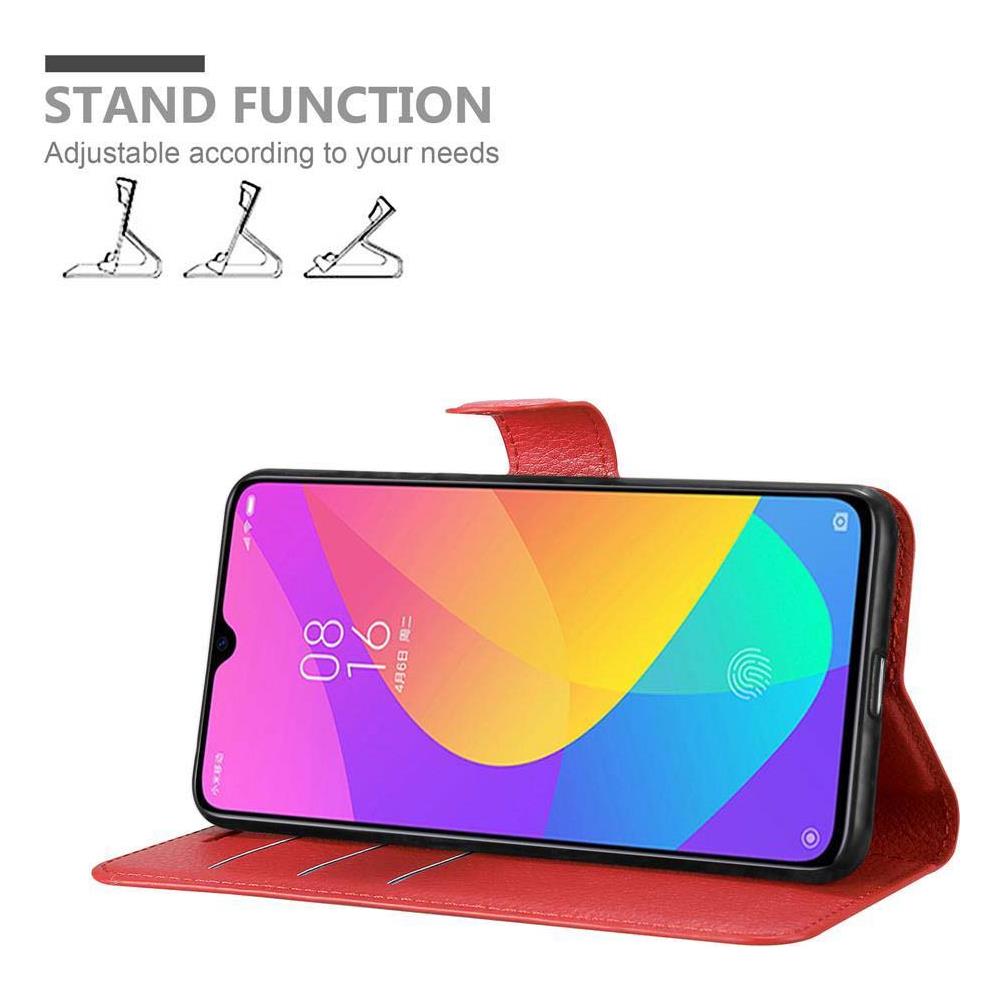 Custodia Compatibile Con Xiaomi Mi Cc9 In Rosso Carminio - Coperchio Protettiva Con Chiusura Magnetica, Funzione Stand E Tasca Per Le Carte - Foto 2