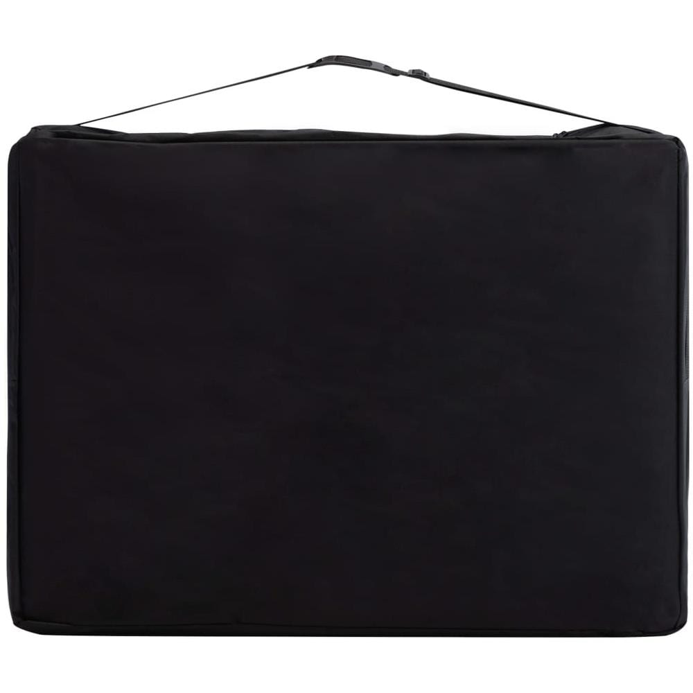 Lettino Da Massaggio Pieghevole A 2 Sezioni Legno Nero E Bianco - Foto 8