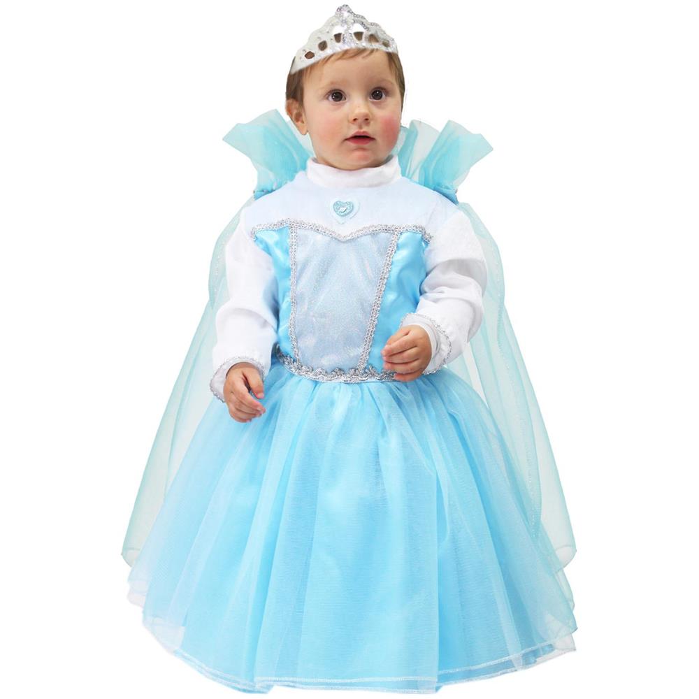 Costume Principessa Della Neve Prima Infanzia Taglia 25/36 Mesi Vestito Carnevale - Foto 1