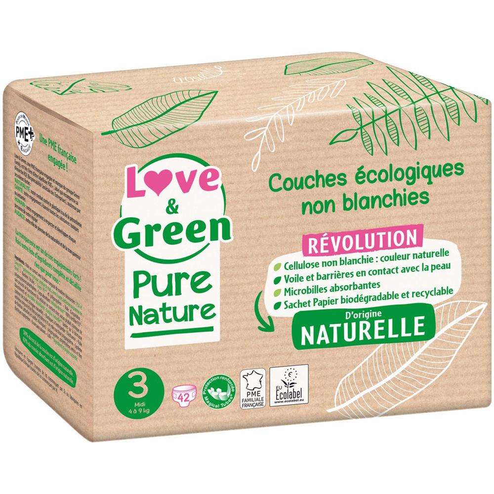 Pannolini Ipoallergenici Non Sbiancati Pure Nature - Certificati Ecolabel T3 X 42 (da 4 A 9 Chili)  - Foto 2