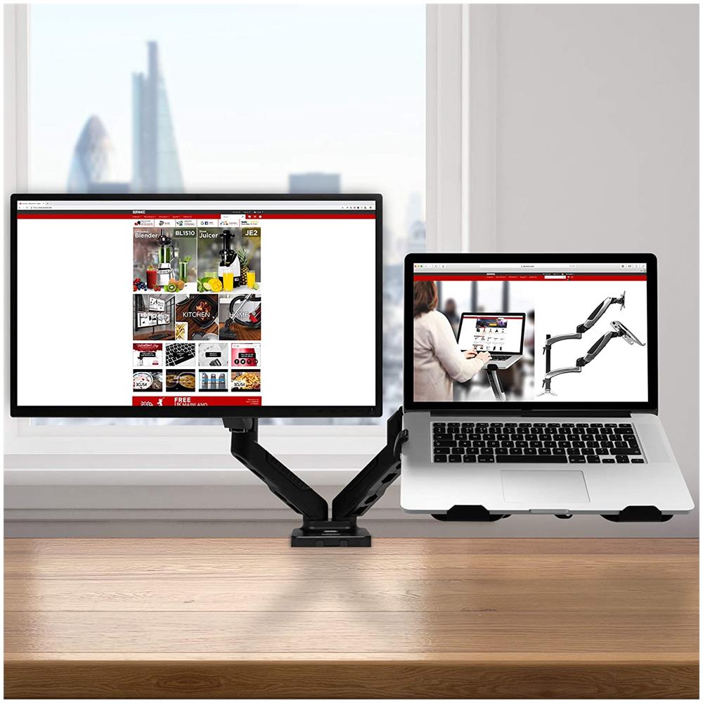 Supporto per Laptop e Monitor DMDCL1X1 Fino 27" Regolabile in Altezza / Inclinabile Colore Nero - Foto 2