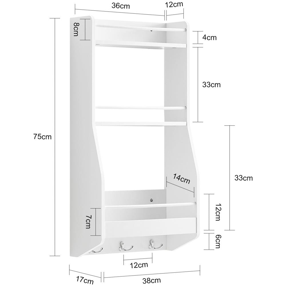 Pensile Cucina Organizzazione Portaspezie Cucina Salvaspazio Organizer Cucina Per Pensile Mensola Da Appendere Al Muro Kcr12-w - Foto 2