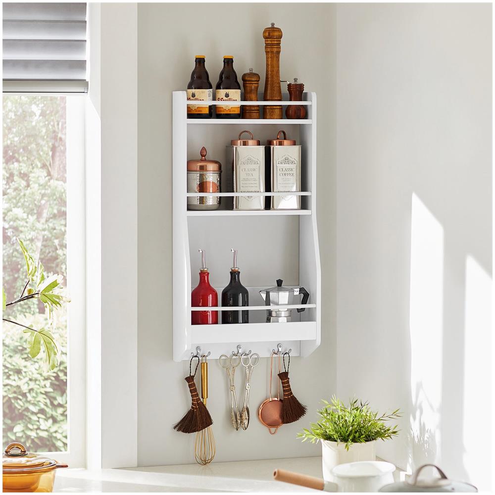 Pensile Cucina Organizzazione Portaspezie Cucina Salvaspazio Organizer Cucina Per Pensile Mensola Da Appendere Al Muro Kcr12-w - Foto 4