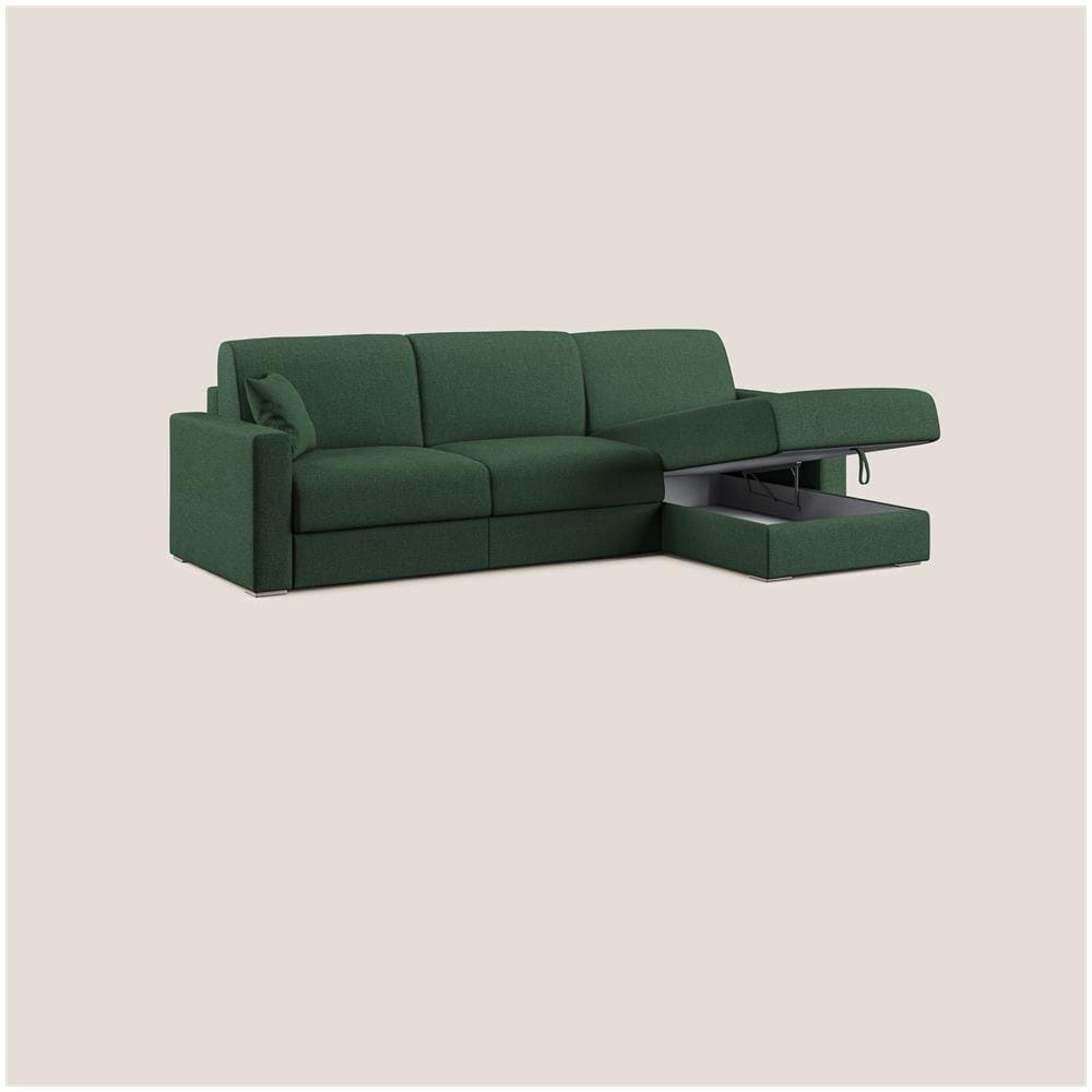 Best Divano Letto Angolare Con Penisola In Tessuto Smacchiabile Quickclean T08 Verde 258 Cm Sinistro (mat. 120x197) - Foto 7