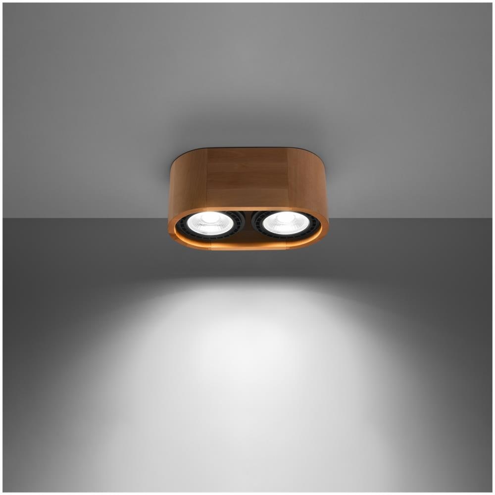 Applique Da Soffitto Basic 2 Legno Sollux Legno 100x140x270 Mm Legno - Foto 12