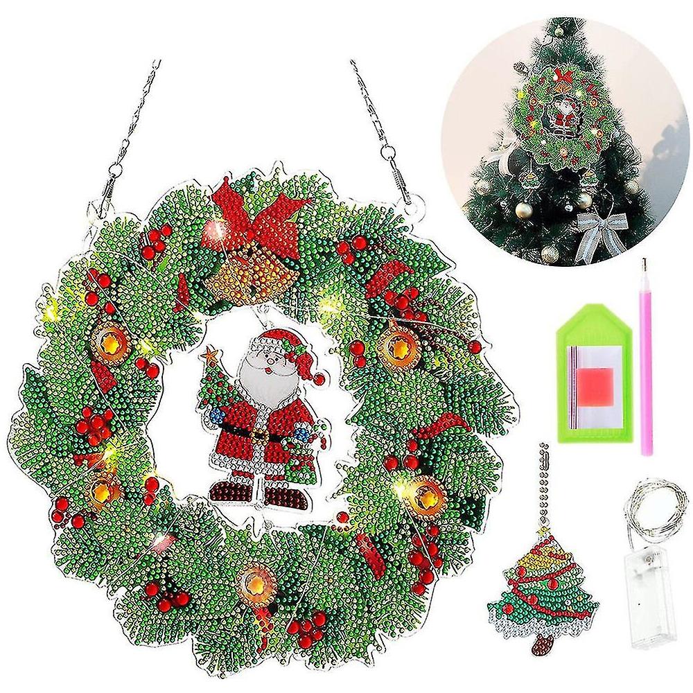 Hztyyier Kit Ghirlanda Pittura DiamanteKit Ghirlanda Pittura Diamante 5D Crystal Art, Fai da Te Pittura Gufo Ghirlanda, Ghirlanda di Fiori Gifts