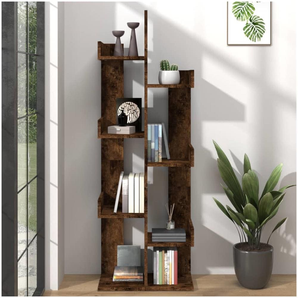 Libreria 48x25x140 Cm Rovere Fumo In Legno Multistrato - Foto 1