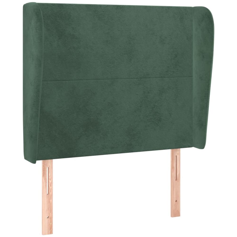 Testiera Ad Orecchio Verde Scuro 103x23x118/128cm In Velluto - Foto 2